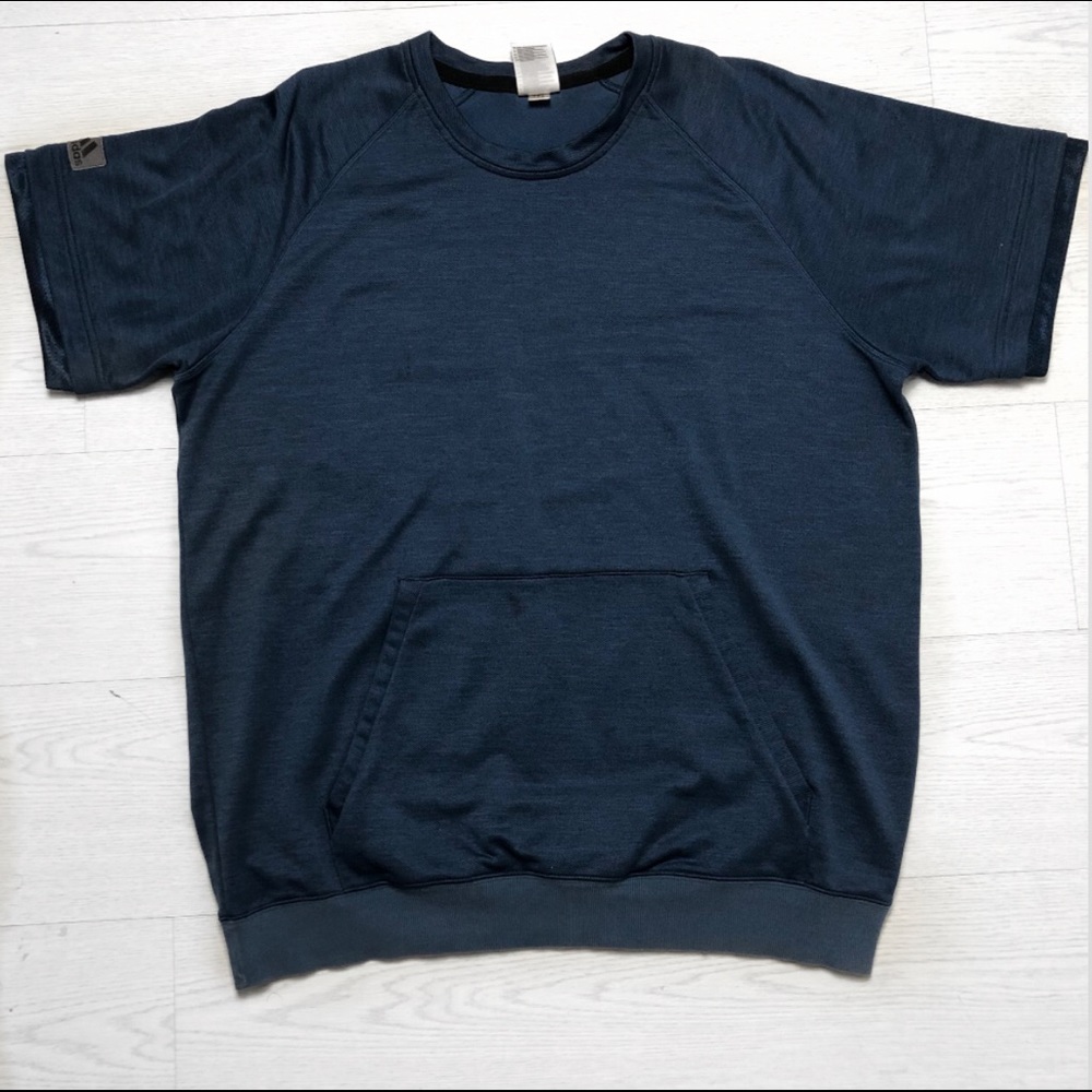 Adidas Blue Active Wear Top with Kangaroo Pockets